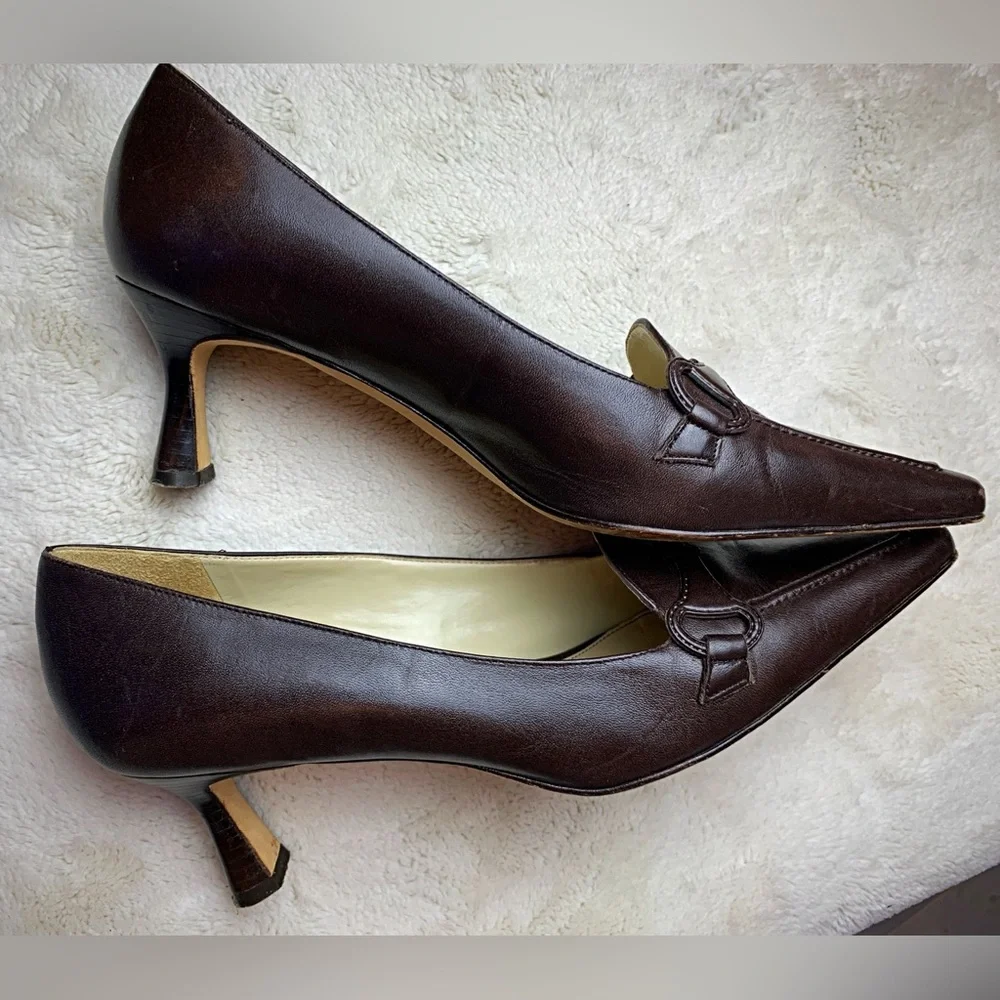 Vintage Antonio Milani Brown leather pumps - Picture 4 of 6